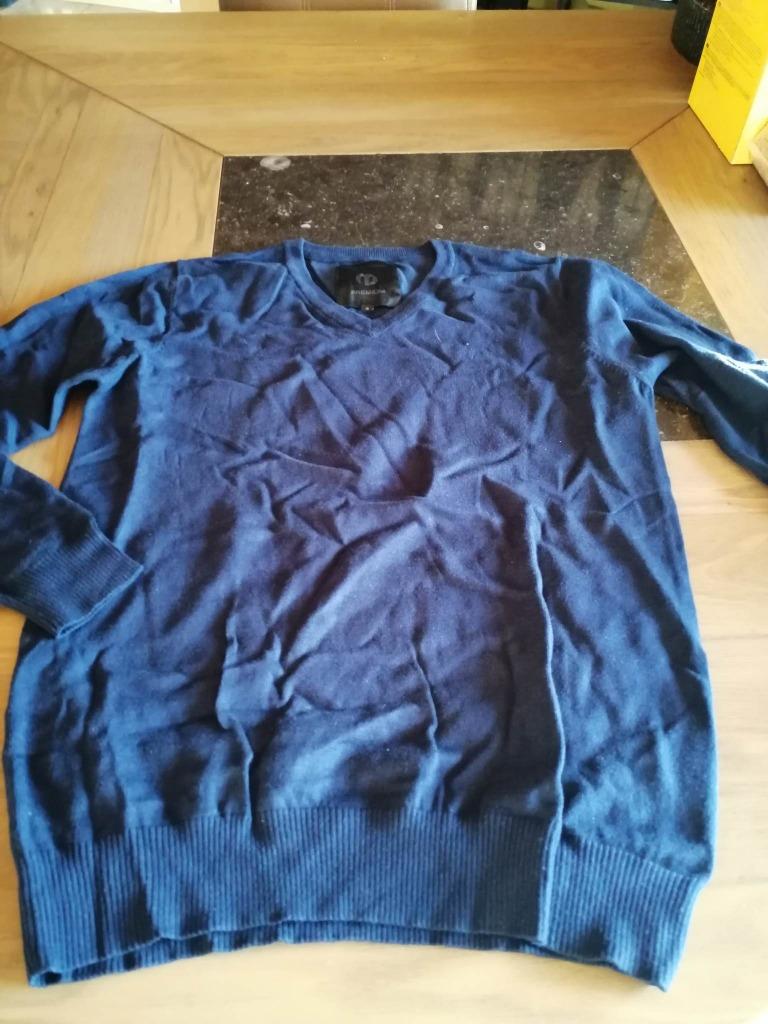 TRUI BLAUW MERK JACK AND JONES - MAAT S - ALS NIEUW, Enlèvement ou Envoi, Comme neuf, Bleu, Taille 46 (S) ou plus petite