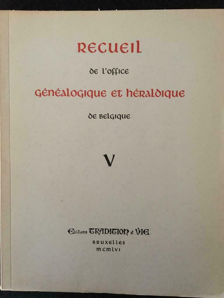 Recueil de l'office généalogique et héraldique Tome V, Boeken, Verzenden
