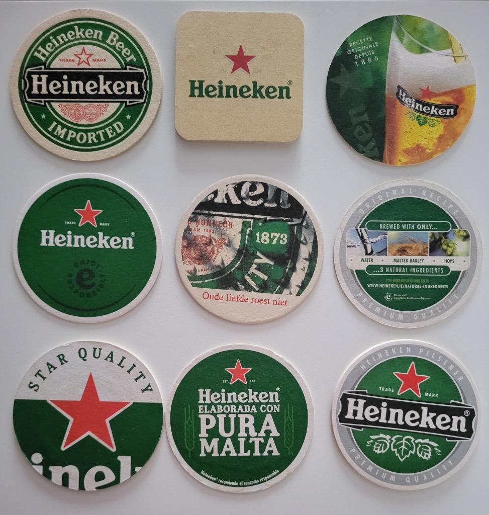 bierkaartjes Heineken bierviltjes Nederlandse heineken beer, Ophalen of Verzenden, Viltje(s), Heineken