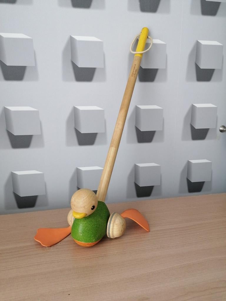 Duwstok eend, plantoys, houten speelgoed, educatief, Kinderen en Baby's, Speelgoed | Houten speelgoed, Ophalen of Verzenden