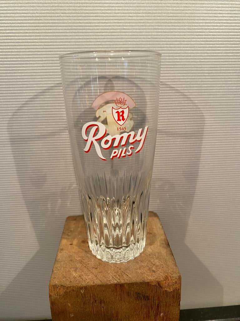 brouwerij ROMAN glas met dubbeldruk Romy pils DAGSCHOTEL, Verzamelen, Biermerken, Gebruikt, Glas of Glazen, Overige merken, Ophalen of Verzenden