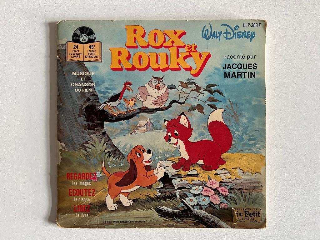 Livret Disney + Vinyle 45 tours - Rox et Rouky, Enlèvement ou Envoi, Utilisé, Fable ou Conte (de fées)