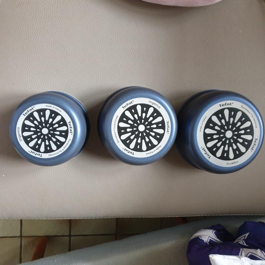 3 poêlons, avec manche et couvercles Tefal Ingenio neuf, Maison & Meubles, Cuisine | Casseroles & Poêles, Neuf, Plaques à induction