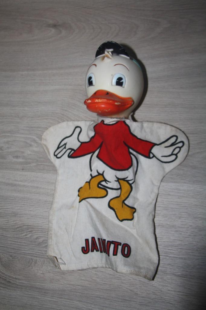 Oude Disney , Kwak met groene pet , handpop  , Jamito, Enlèvement ou Envoi, Donald Duck, Utilisé, Autres types