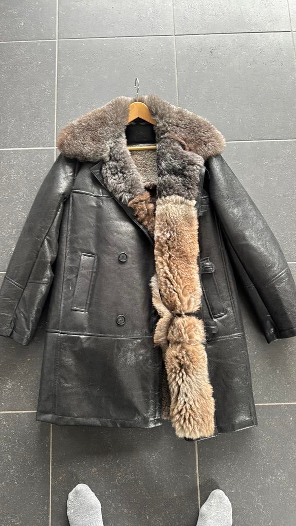 Sheepskin Shearling Coat Jas, M-L niet gedragen, Ophalen, Nieuw, Maat 48/50 (M), Zwart