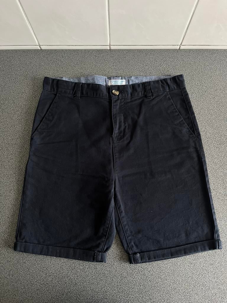 Donkerblauwe chino short - maat 170, Kinderen en Baby's, Broek, Nieuw, Ophalen of Verzenden, Primark