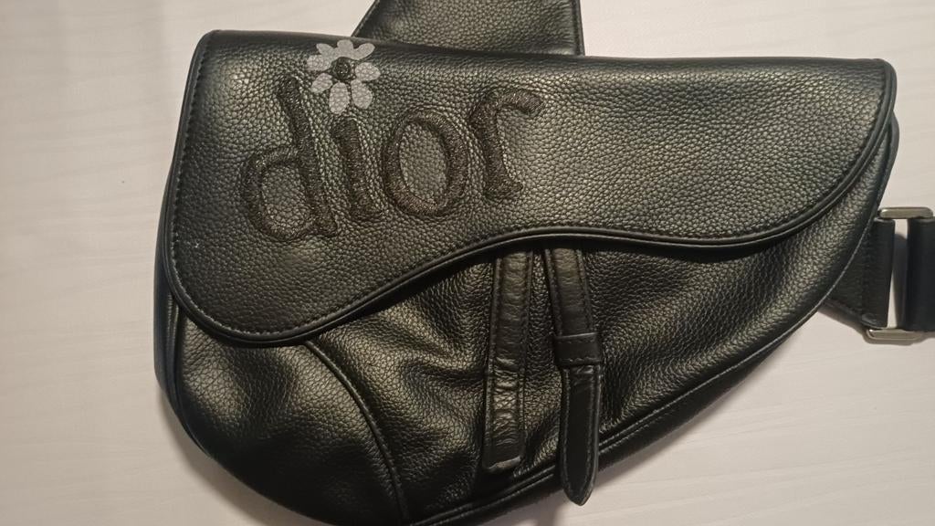 Dior*ERL Heren Collector Saddle 
zwart leer, Ophalen of Verzenden, Zo goed als nieuw, Zwart