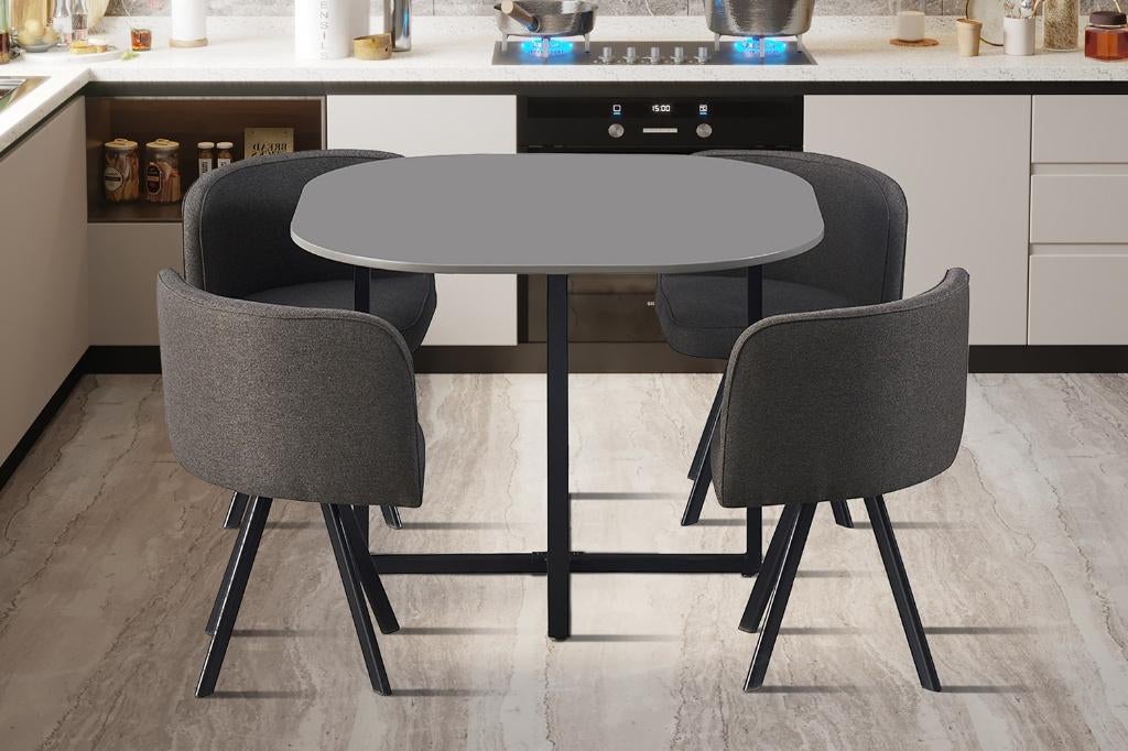 SET TABLE - TAFELSET -  1 TAFEL + 4 STOELEN - 349,00 EUROS, Ophalen of Verzenden, Nieuw, 4 tot 6 stoelen