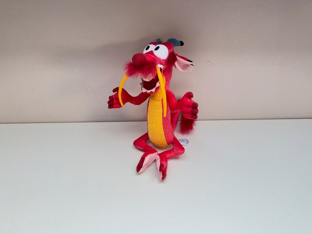 Peluche Mushu Disney Store – Dragon rouge de Mulan Disney, Collections, Enlèvement ou Envoi, Autres personnages, Neuf, Peluche
