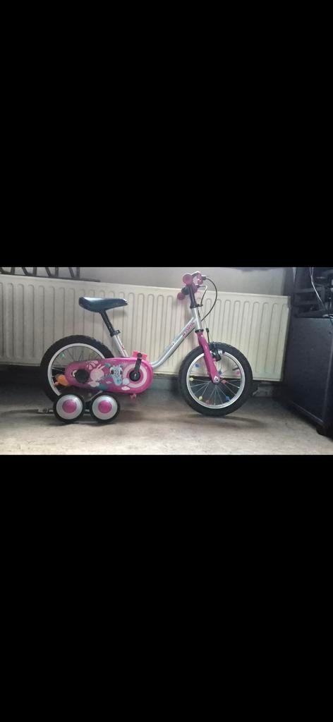 Roze meisjesfiets btwin 14inch, Enlèvement, Utilisé, 14 pouces ou moins, Betwin