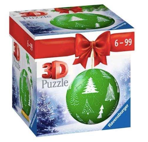 3D Puzzel - Kerstbal Groen (54 stukjes), Verzenden, Zo goed als nieuw