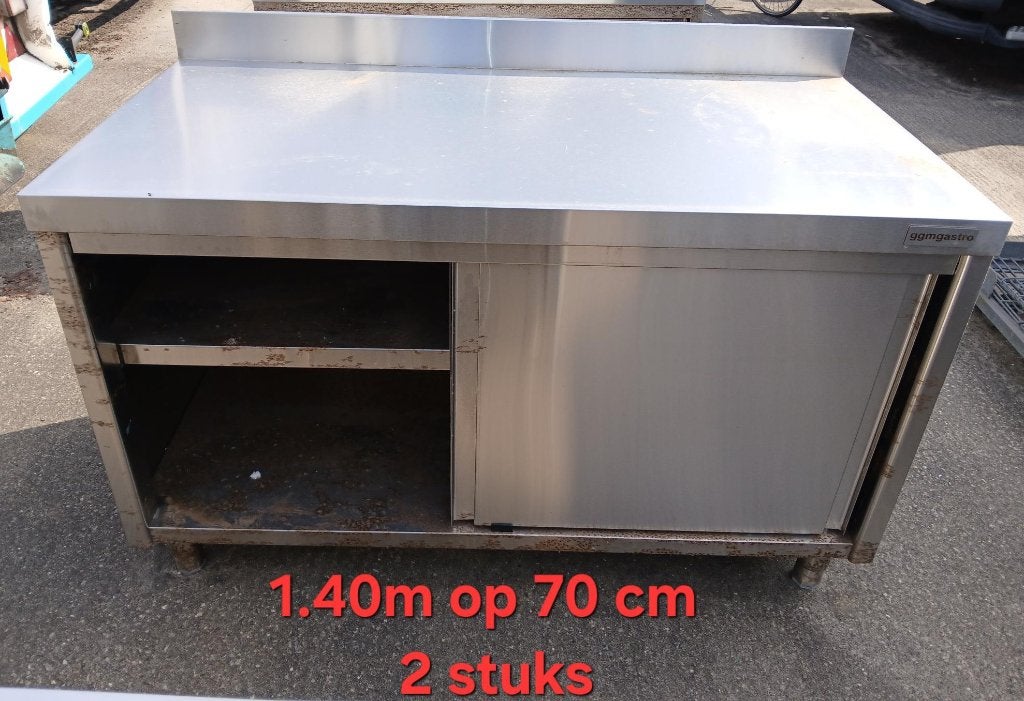 2 inox kasten aangetast door zout, Ophalen, Gebruikt, Meubilair
