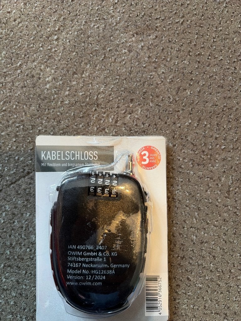 Kabelslot, Fietsen en Brommers, Ophalen, Zo goed als nieuw, Kabelslot