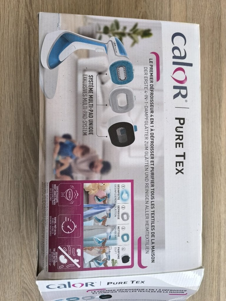 Calor Pure Tex 4-in-1 textielkledingstomer met doos, Ophalen, Zo goed als nieuw, Strijkijzer met snoer