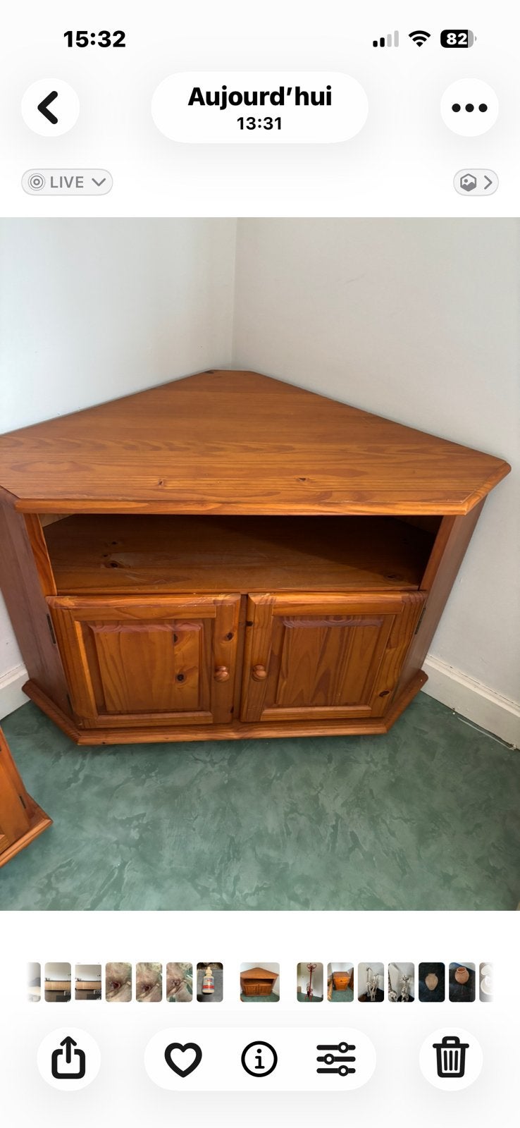 Meuble de télévision en pin, plus petite table de chevet, Enlèvement