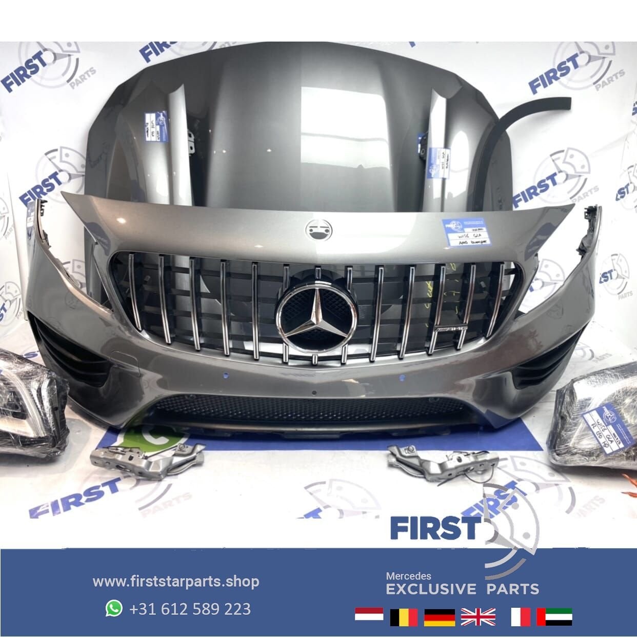 X156 W156 GLA AMG LINE VOORKOP GT GRIJS origineel Mercedes 2, Gebruikt, -, Voor, Ophalen of Verzenden