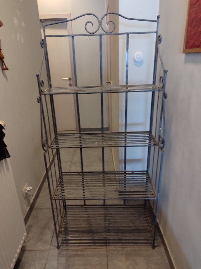 Prachtig Vintage Frans Metalen Plantenrek / Tuinetagère, Ophalen, Gebruikt