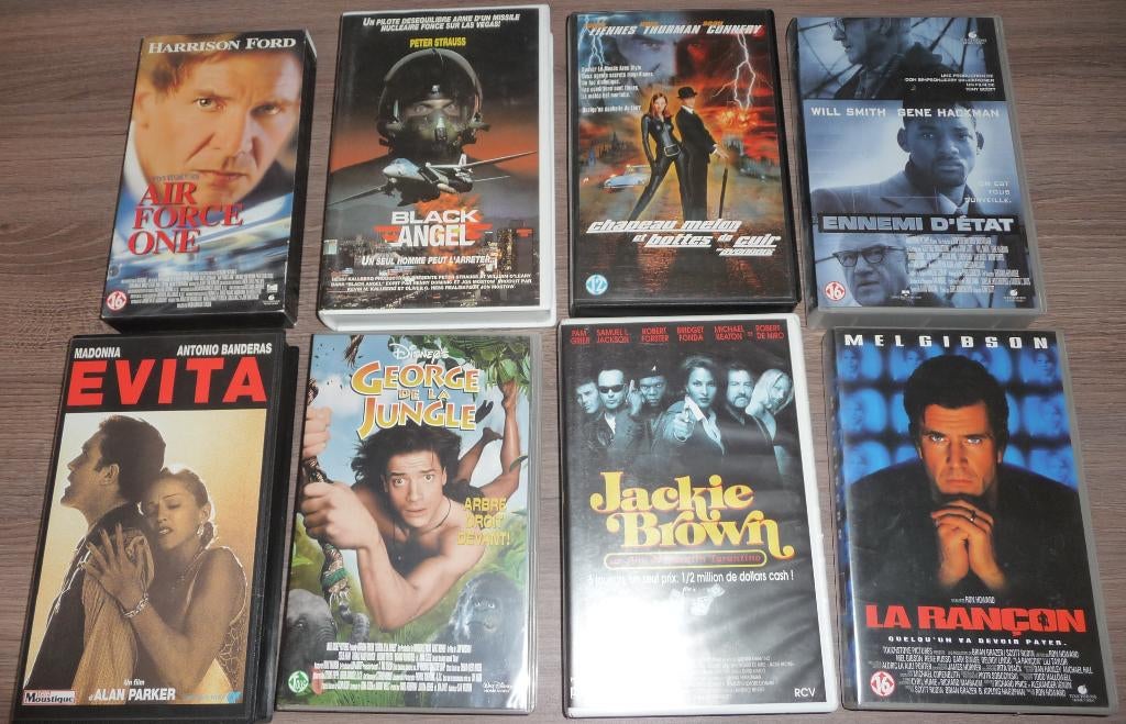 Lot de 22 films et 1 documentaire en VHS, Enlèvement ou Envoi, Comme neuf, Action et Aventure