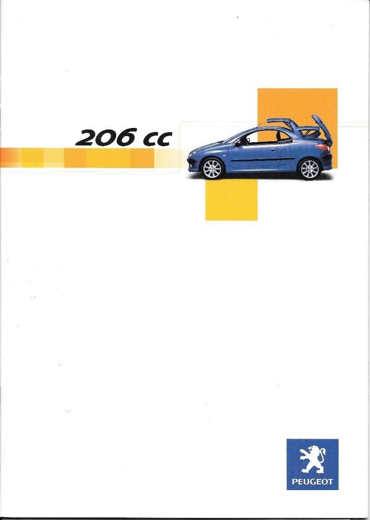 PEUGEOT 206 CC,  2003, Livres, Enlèvement ou Envoi, Comme neuf, Peugeot