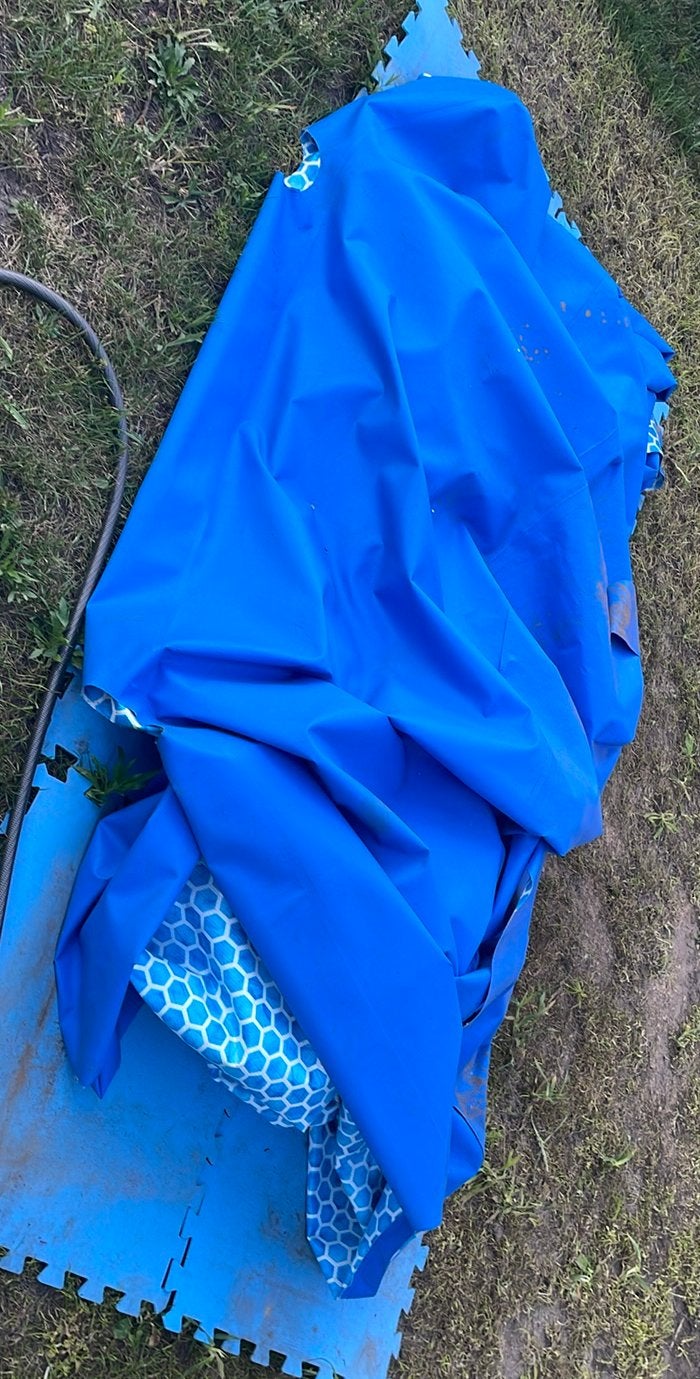 Doek Intex 3x2x0,75cm zwembad + poten, Tuin en Terras, Ophalen, Gebruikt, Opzetzwembad, 200 tot 400 cm