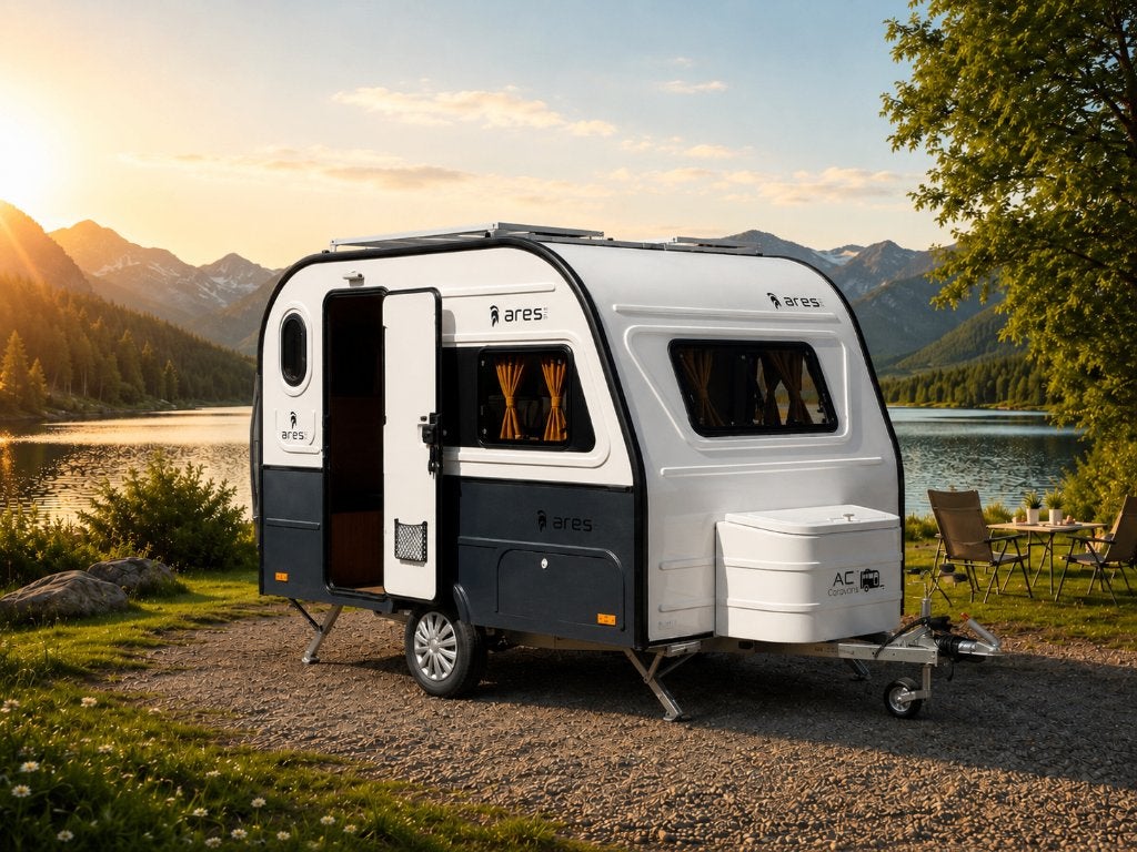 ✅CARAVANE ARES 310 •GRISE •NEUVE •4 PERSONNES •710 KG • ALKO, Caravanes & Camping, Caravanes, Entreprise, jusqu'à 4, 500 - 750 kg