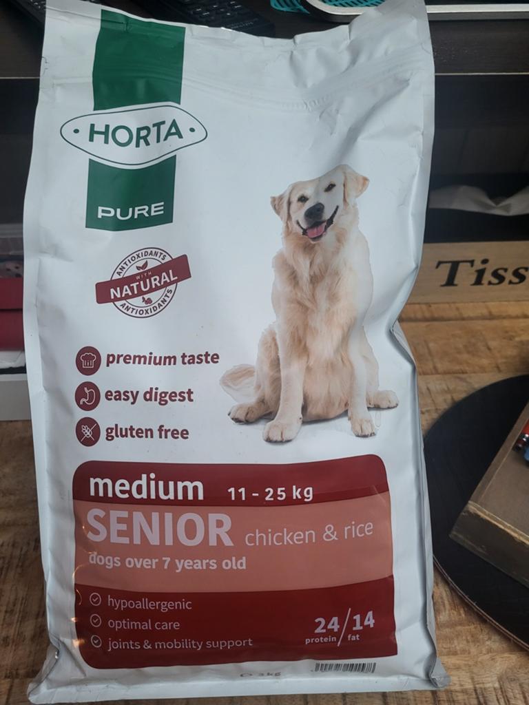 Horta 3 kg ongeopend senior medium., Dieren en Toebehoren, Dierenvoeding, Ophalen, Hond