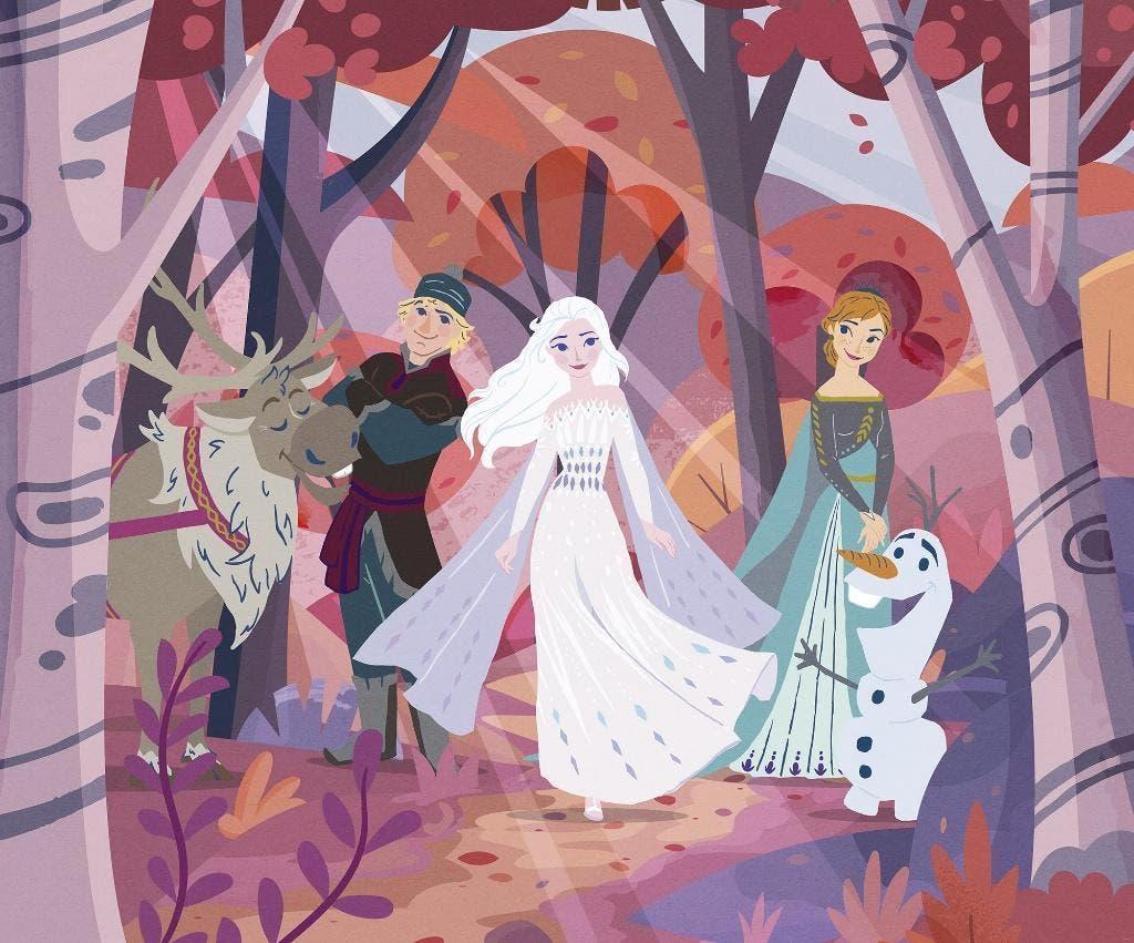 Disney Frozen Vlies Behang - 300x250 cm - Gratis Verzending, Enlèvement ou Envoi, Neuf, Décoration murale
