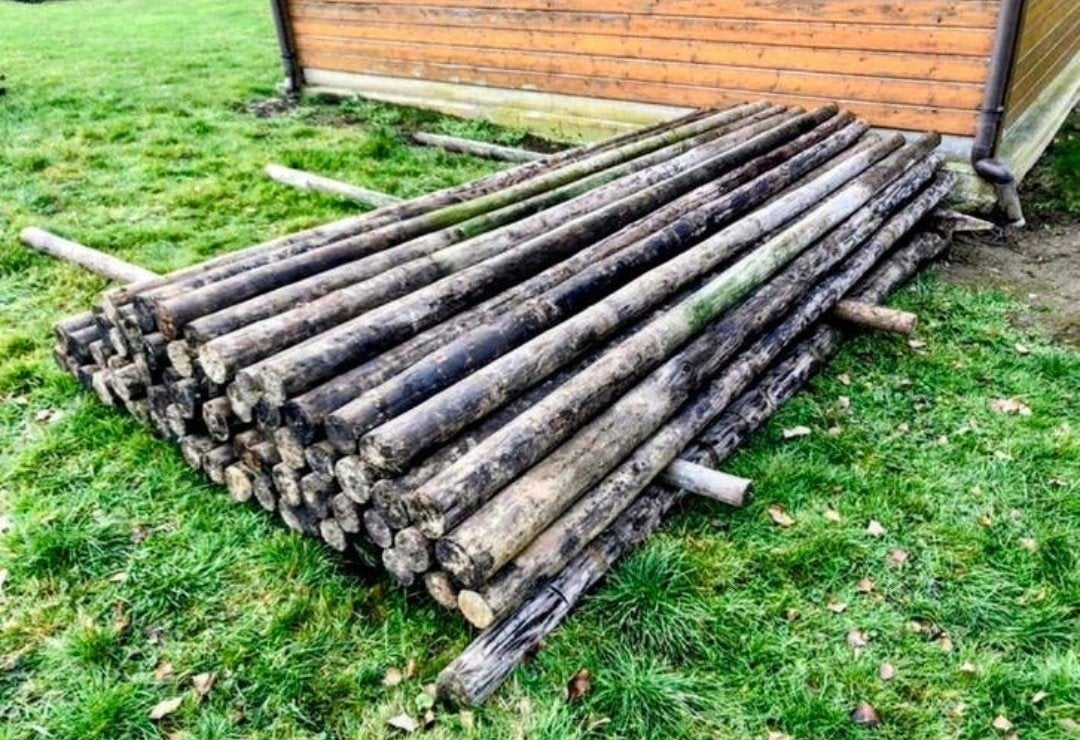 Stevige houten palen 350 cm 10/8 cm, Tuin en Terras, Palen, Balken en Planken, Ophalen