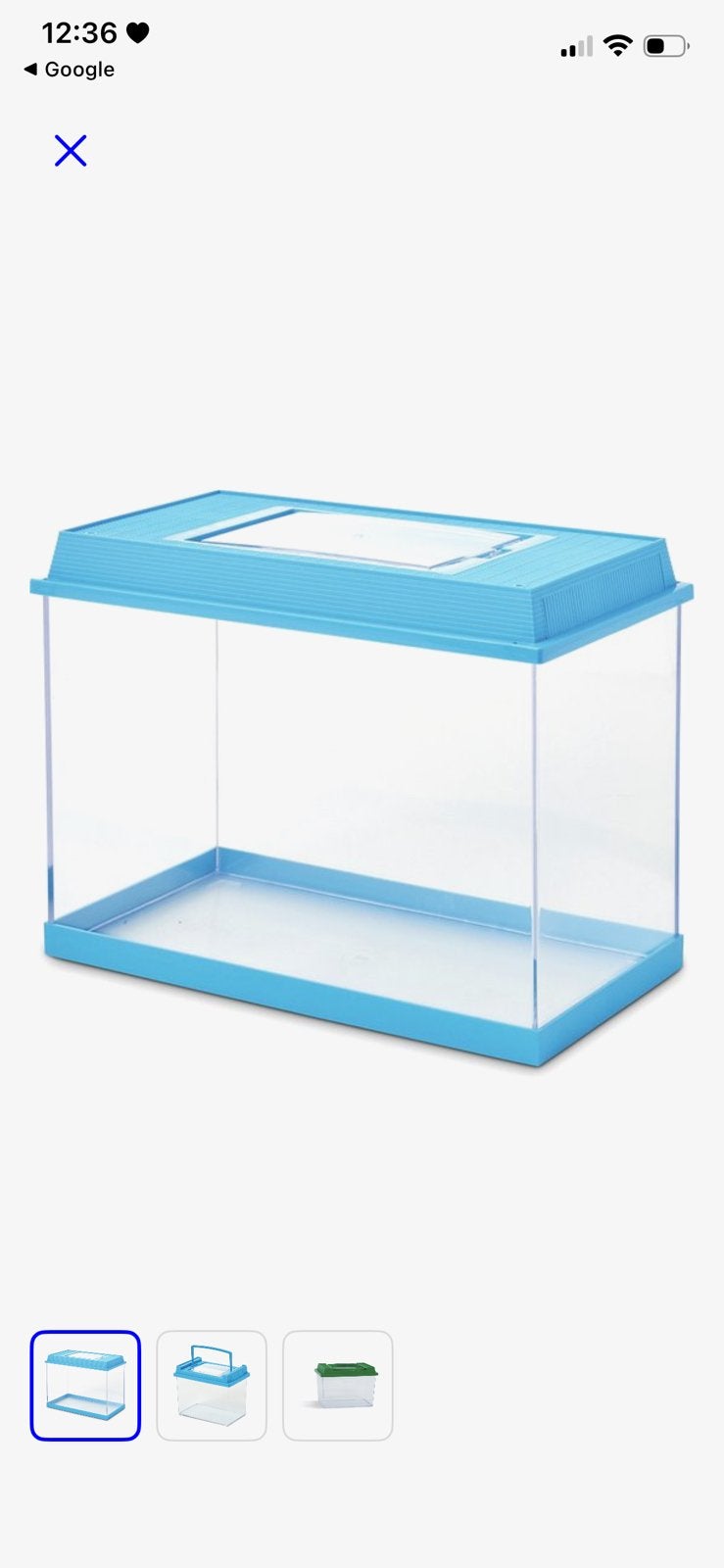 Plastieke aquarium, Ophalen, Gebruikt