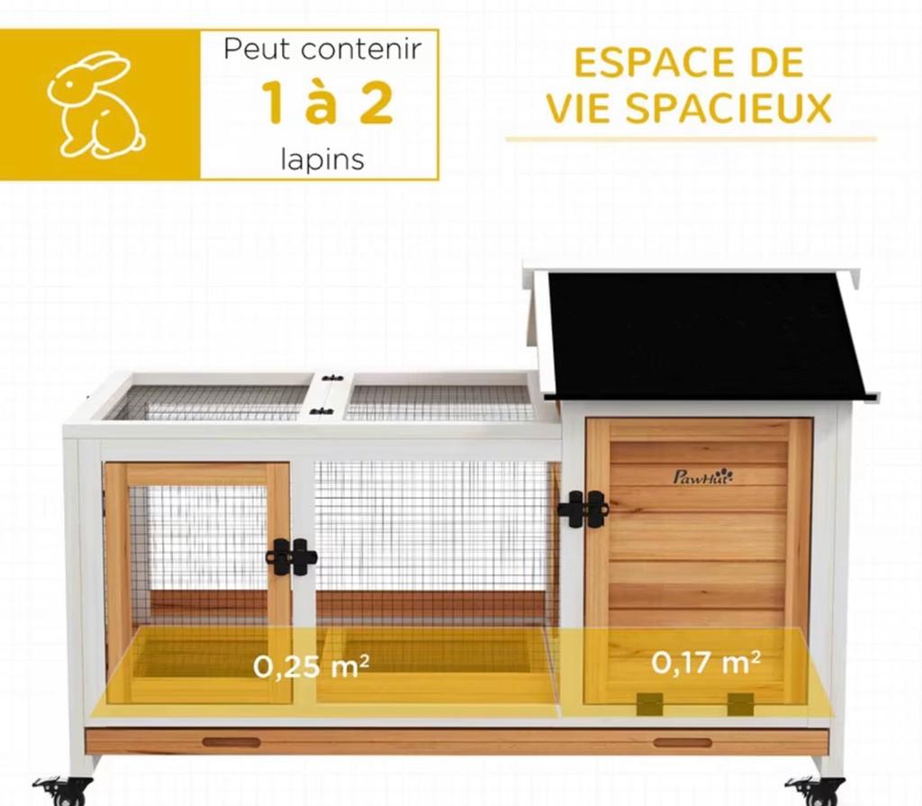 Clapier pour lapin, Animaux & Accessoires, Rongeurs & Lapins | Cages & Clapiers, Enlèvement, Comme neuf, Lapin