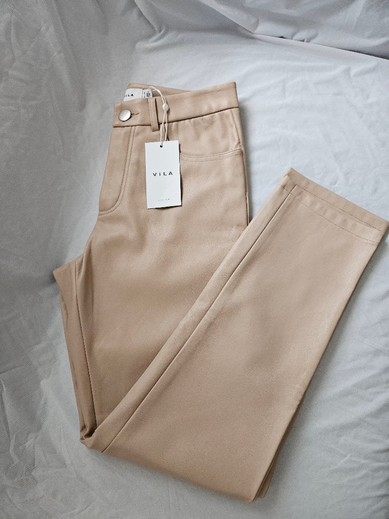 Pantalon droit simili vila beige foncé (couleur crème), Vêtements | Femmes, Neuf, Beige, Longs, Taille 34 (XS) ou plus petite