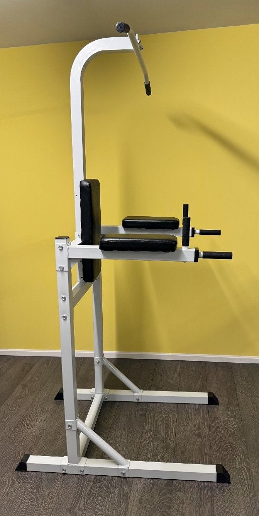 Power tower wit, Ophalen, Gebruikt, Benen, Fitnessbank