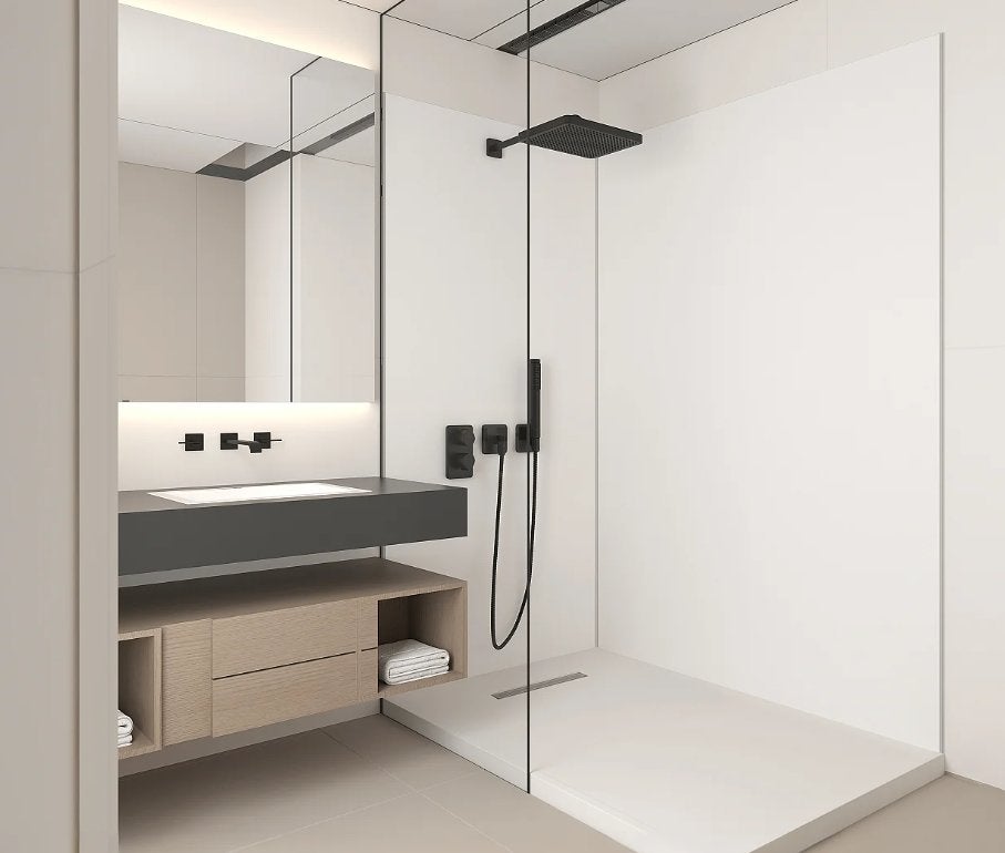 Douche/wandpanelen mat wit, Doe-het-zelf en Bouw, Tegels, Ophalen, Nieuw, 10 m² of meer, Overige materialen