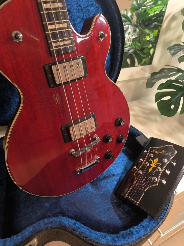 Guitare bass HAGSTROM couleur acajou année 1977 super état!, Enlèvement