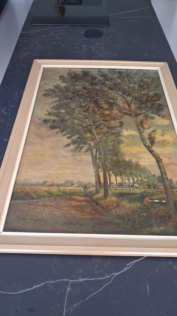 Peinture sur toile par un peintre amateur en 1972 /cadre 98x, Enlèvement