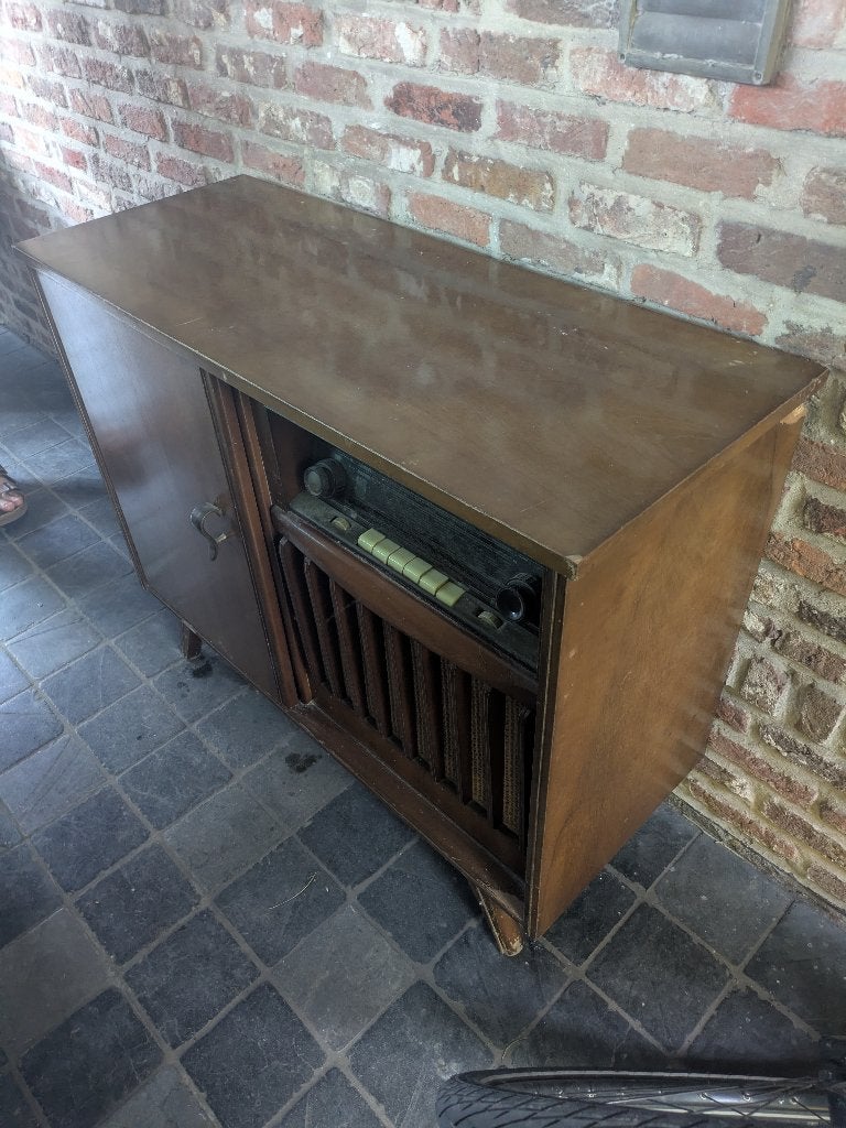 Retro vintage radio meubel kast, Audio, Tv en Foto, Ophalen, Gebruikt, Radio