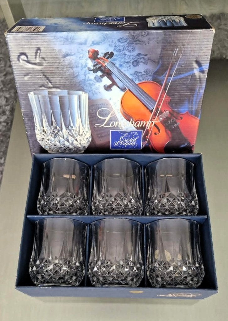 12x Verres Cristal d'Arques – Collection Longchamp, Collections, Verres & Petits Verres, Comme neuf, Autres types, Enlèvement ou Envoi