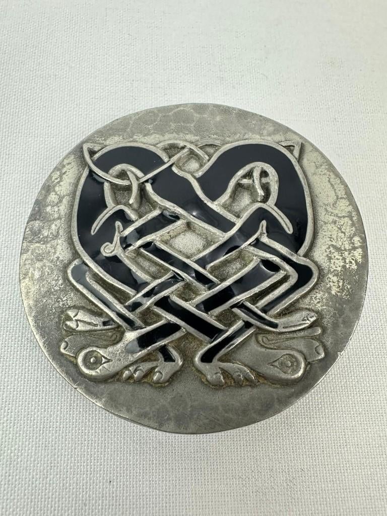 Vintage metalen handdoek ring pewter, Antiek en Kunst, Verzenden