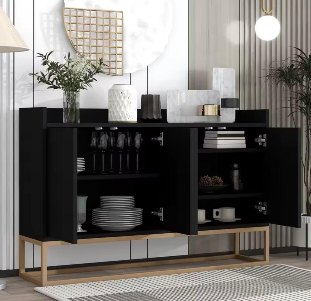 Zwarte dressoir, Huis en Inrichting, Kasten |Televisiemeubels, Ophalen, Nieuw