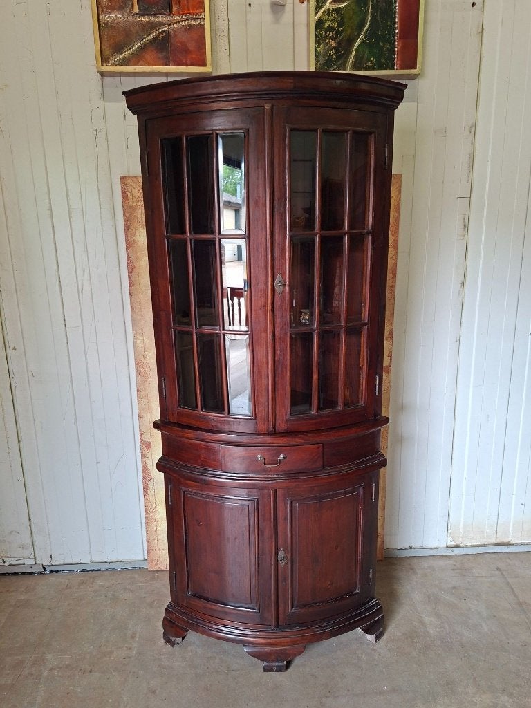 Vitrine d'angle anglaise classique, armoire à vaisselle, Maison & Meubles, Enlèvement ou Envoi, Comme neuf