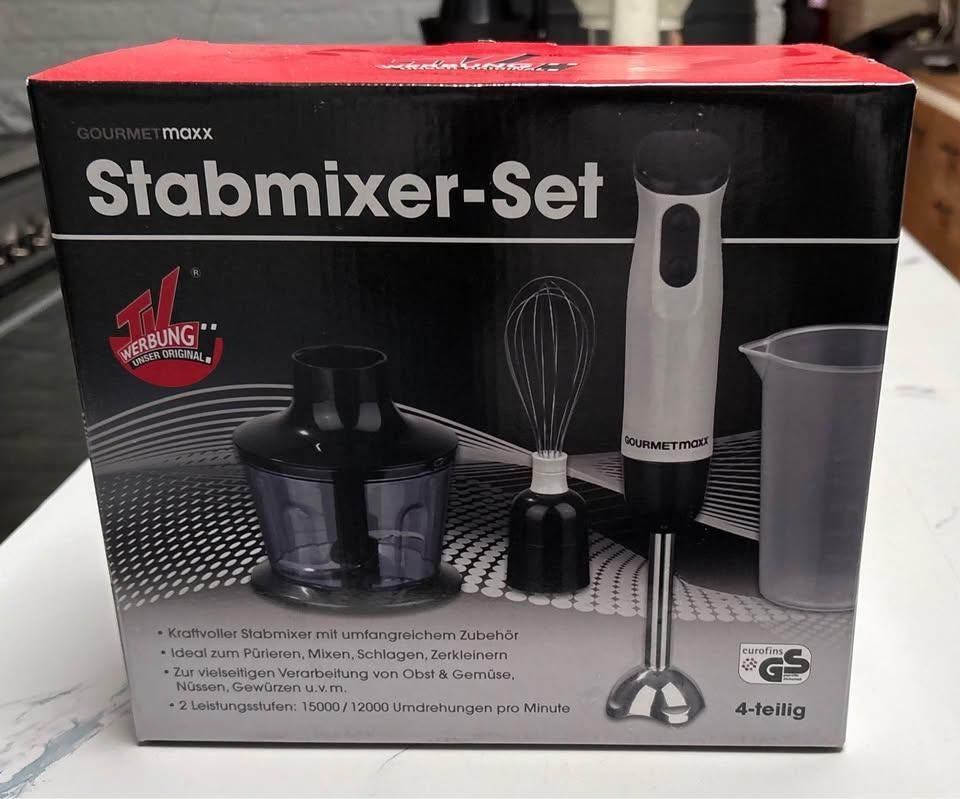 Gourmetmaxx Staafmixer Set, Elektronische apparatuur, Keukenmixers, Ophalen, Nieuw, 2 snelheden