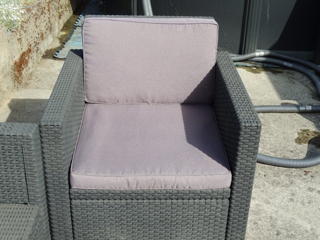 Coussins pour un fauteuil de jardin, Enlèvement