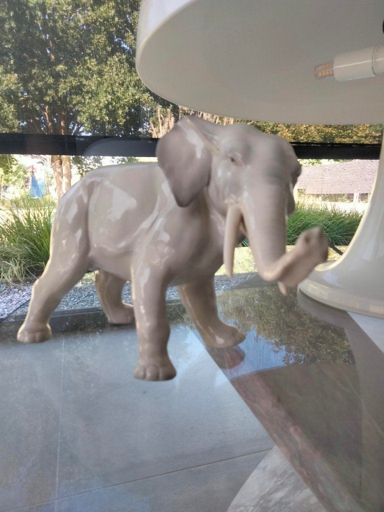 Brocante beeld keramiek of porselein olifant, Ophalen of Verzenden