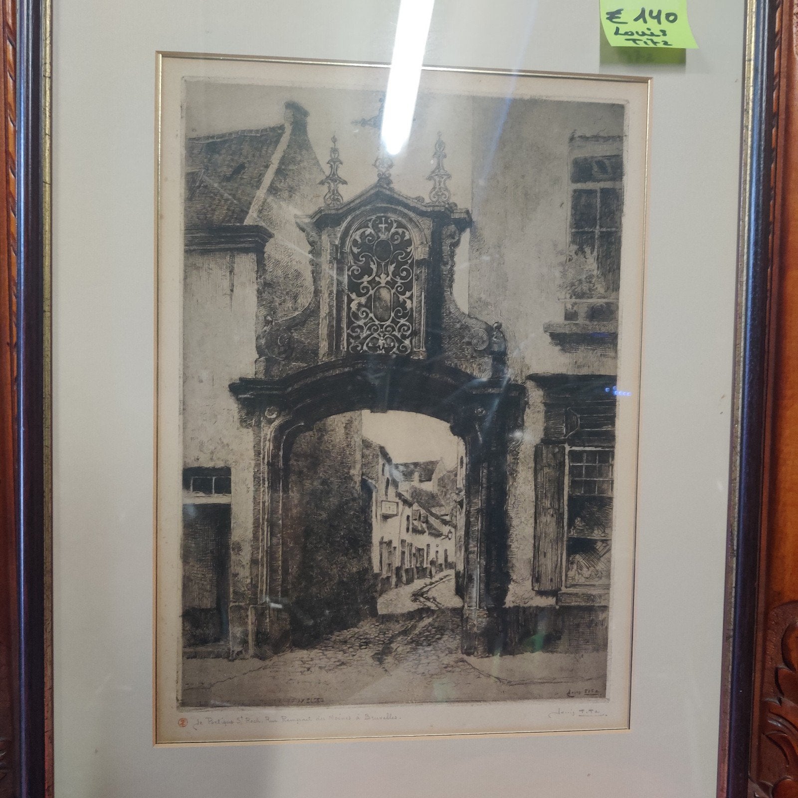 Schilderij Louis Titz in kader gesigneerd, Ophalen of Verzenden