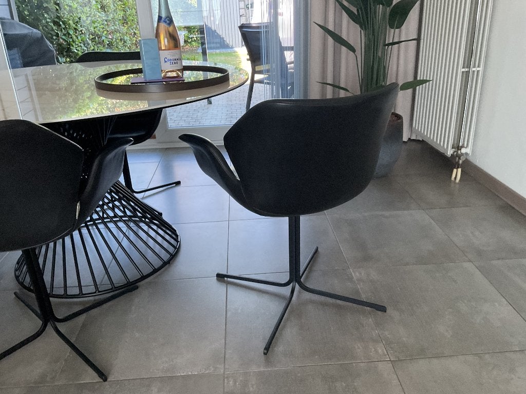 Lederen kuipstoelen, Ophalen, Zo goed als nieuw, Zwart, Leer