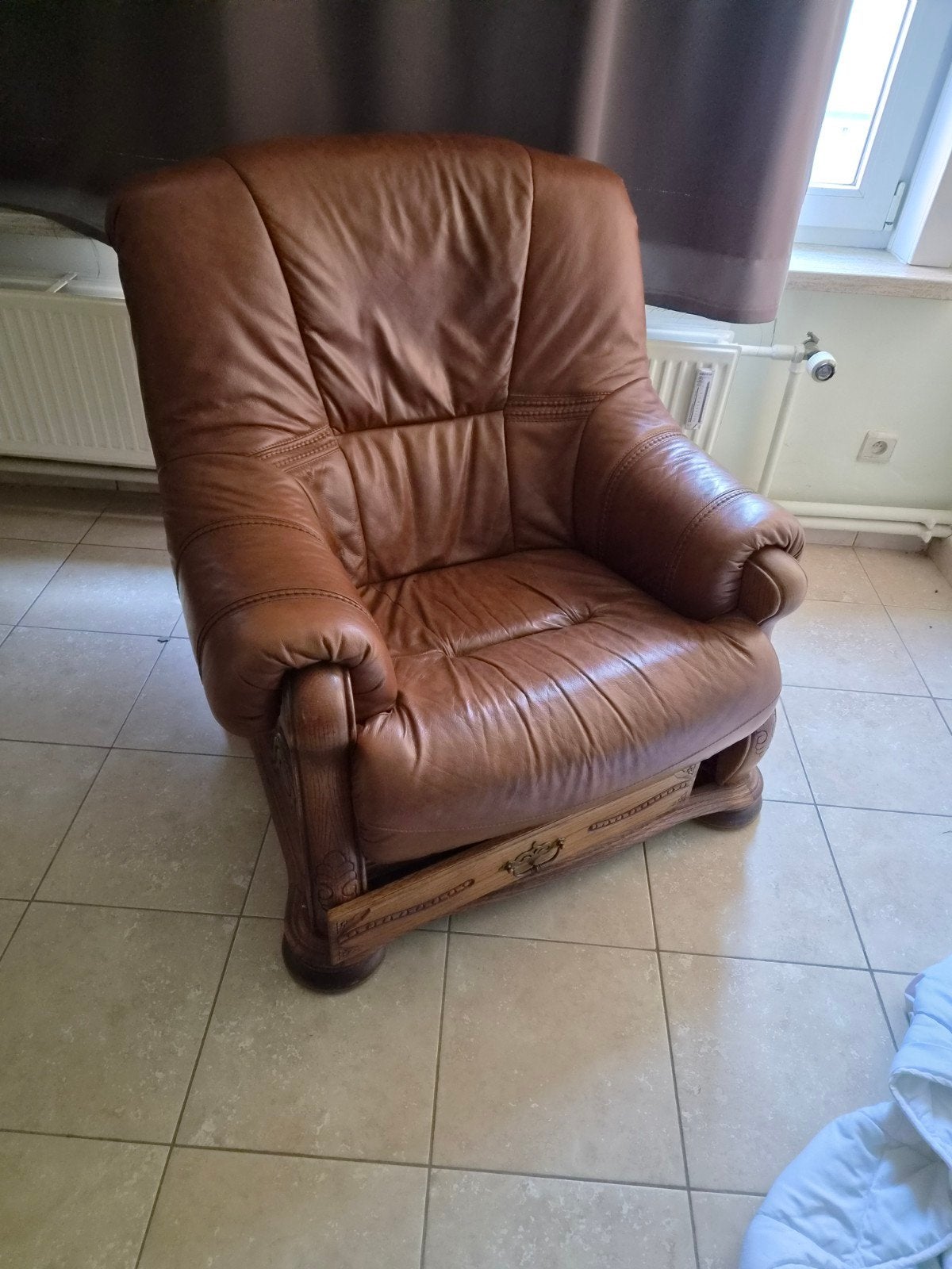 1 persoonszetel te koop, Huis en Inrichting, Fauteuils, Ophalen, Leer