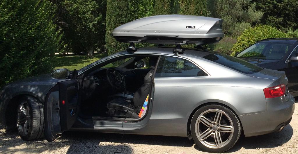 Te koop : Thule Motion M Dakkoffer + WingBar Evo Dakdragers, Ophalen, Zo goed als nieuw