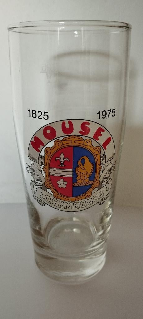 Verre Mousel 150 ans, Enlèvement ou Envoi, Comme neuf, Verre à bière