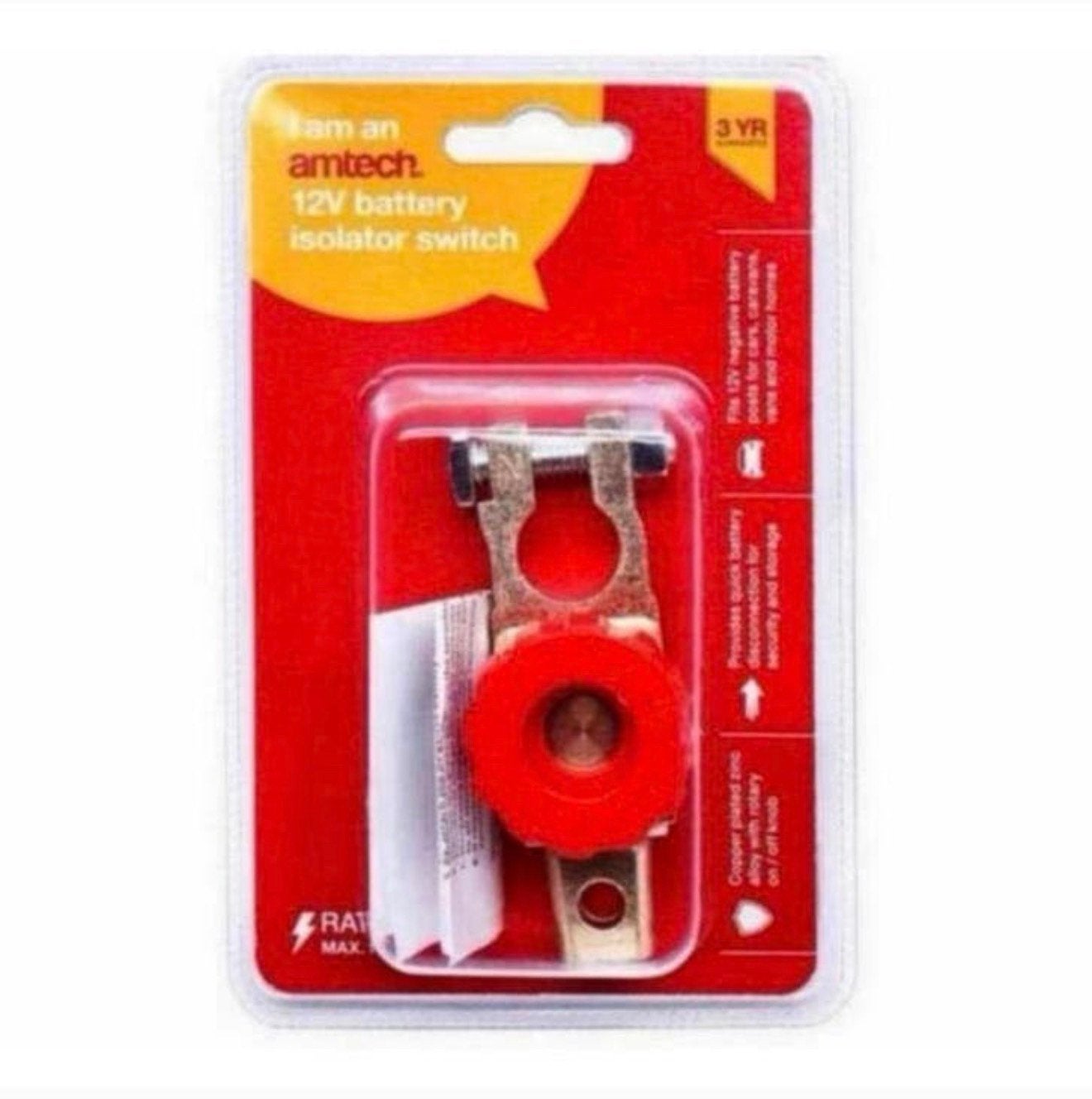 Interrupteur isolateur de batterie Amtech 12 V - Bouton, Caravanes & Camping, Enlèvement ou Envoi, Neuf