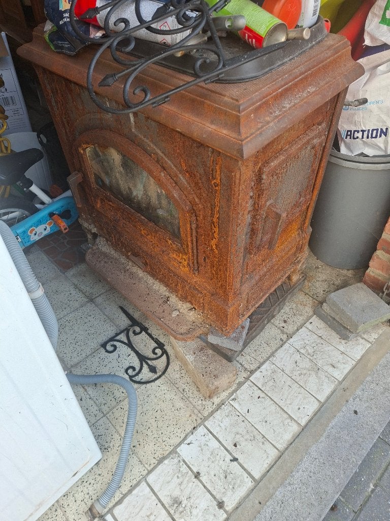 Poêle, Enlèvement, Utilisé, Bois, Autoportant